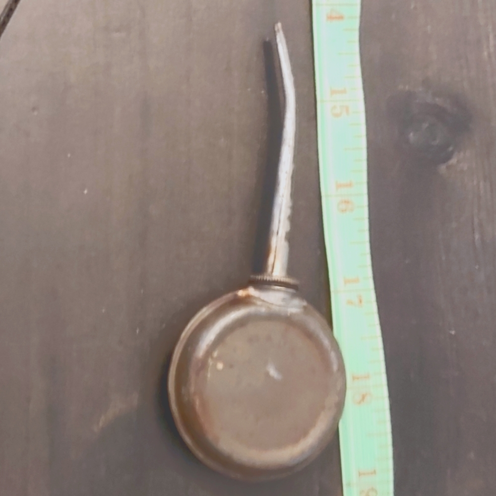 Small Vintage Metal Finger Pump Oiler Can For Precision